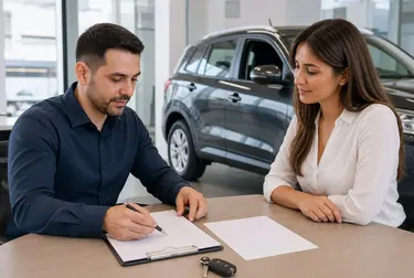 Profissionais cuidando do licenciamento de veículo.